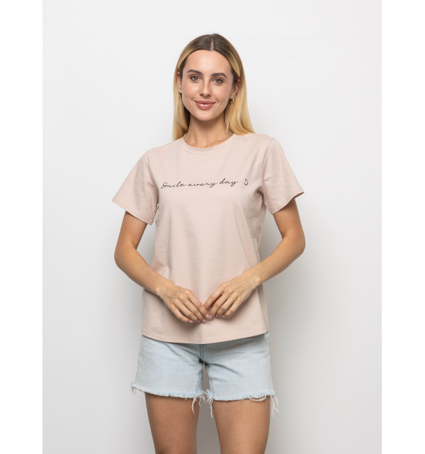 Футболка Норма бежева Smile every day