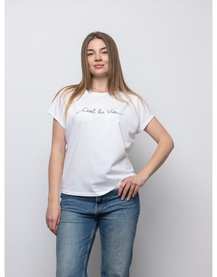 Футболка MONO біла Cest la vie