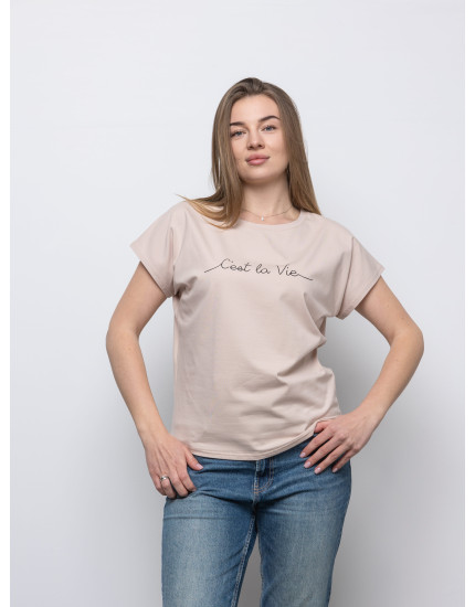 Футболка MONO бежева Cest la vie