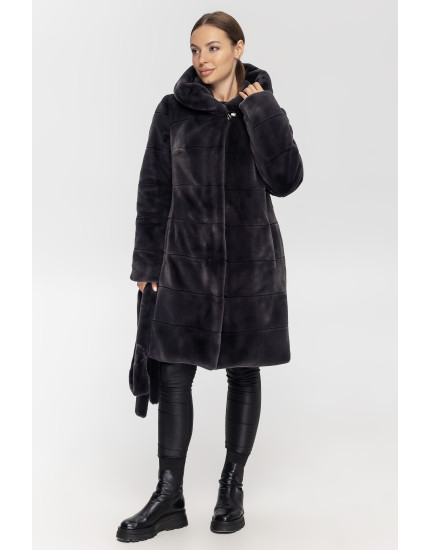 Шуба Мелані графітова