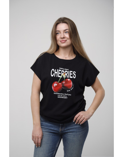 Футболка MONO чорна CHERRIES