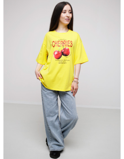 Футболка WIDE лимонна CHERRIES