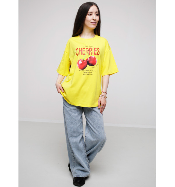 Футболка WIDE лимонна CHERRIES
