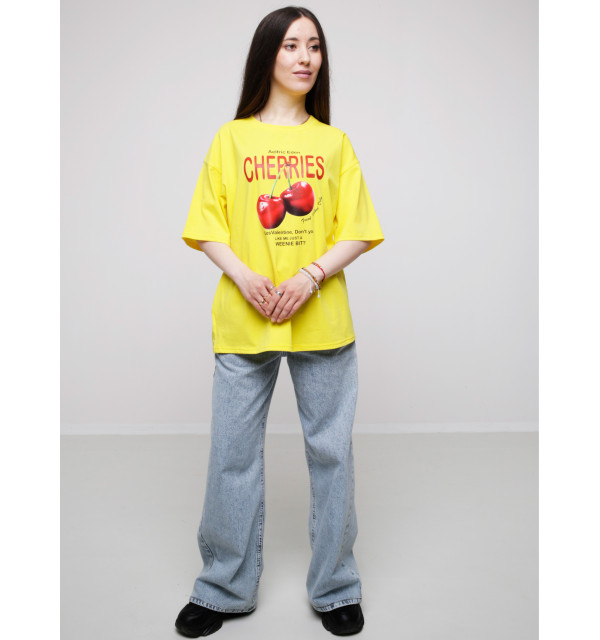 Футболка WIDE лимонна CHERRIES