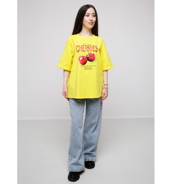 Футболка WIDE лимонна CHERRIES
