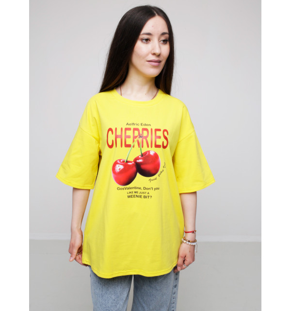 Футболка WIDE лимонна CHERRIES