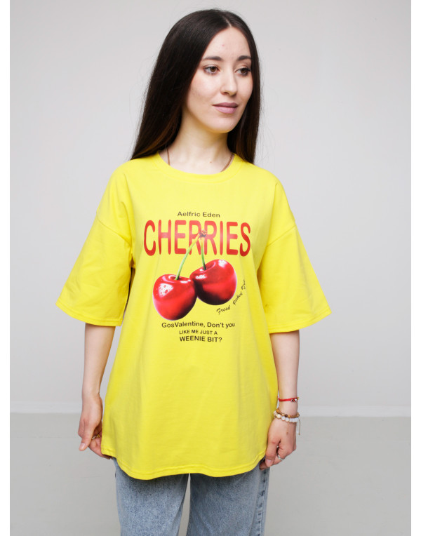 Футболка WIDE лимонна CHERRIES
