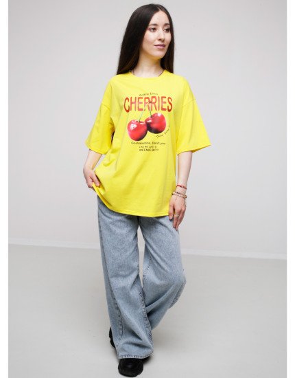 Футболка WIDE лимонна CHERRIES