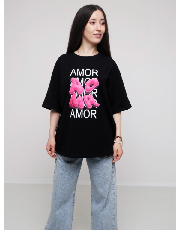 Футболка WIDE чорна AMOUR