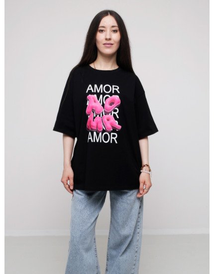 Футболка WIDE чорна AMOUR