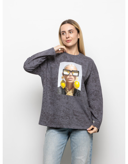 Футболка Long Sleeve Suprem графіт �...