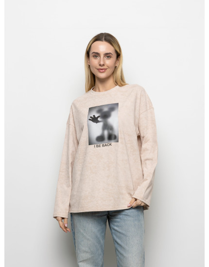 Футболка Long Sleeve Suprem бежева I...