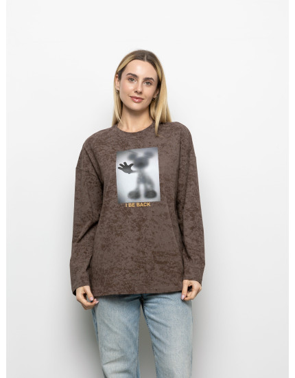 Футболка Long Sleeve Suprem шоколад...
