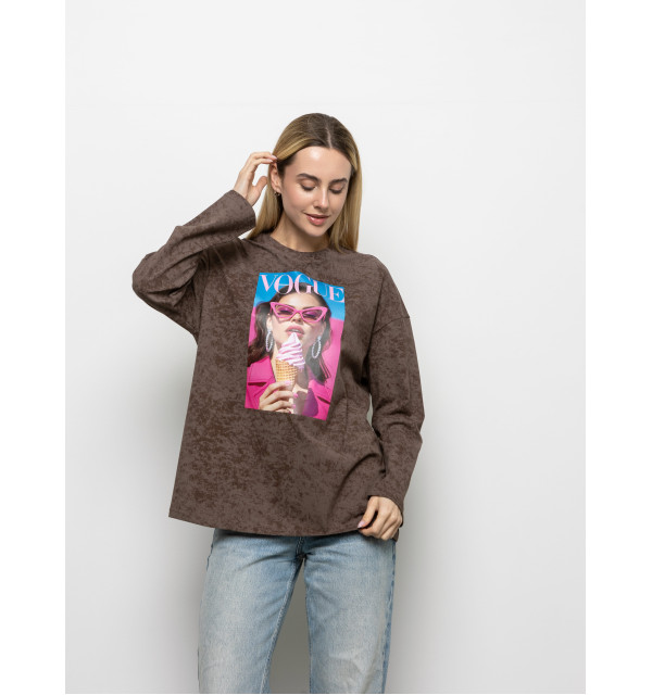 Футболка Long Sleeve Suprem шоколад VOGUE Ice cream