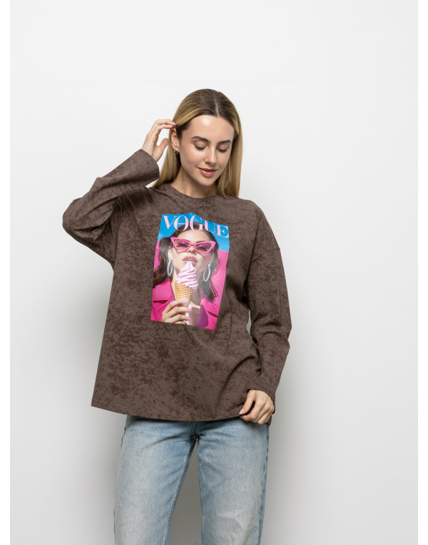 Футболка Long Sleeve Suprem шоколад VOGUE Ice cream