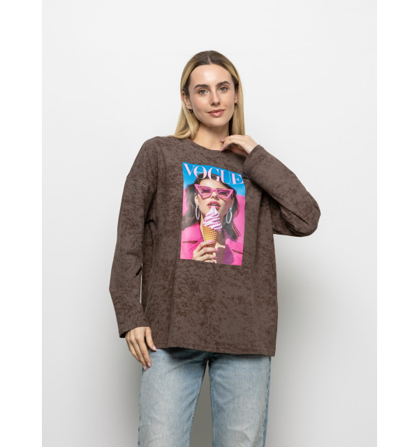 Футболка Long Sleeve Suprem шоколад VOGUE Ice cream