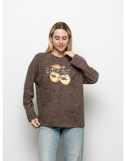 Футболка Long Sleeve Suprem шоколад...