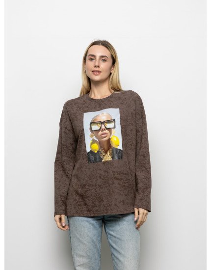 Футболка Long Sleeve Suprem шоколад...