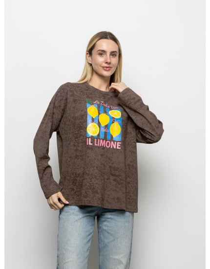 Футболка Long Sleeve Suprem шоколад...