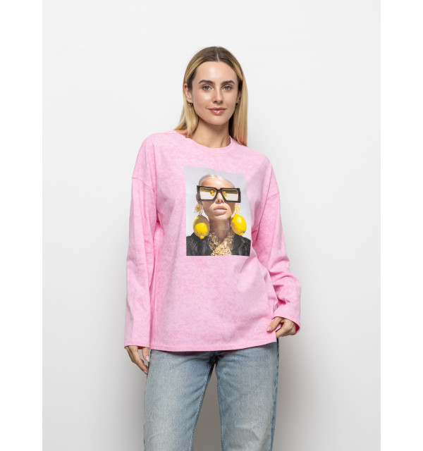Футболка Long Sleeve Suprem маршмелоу сережки-лимони