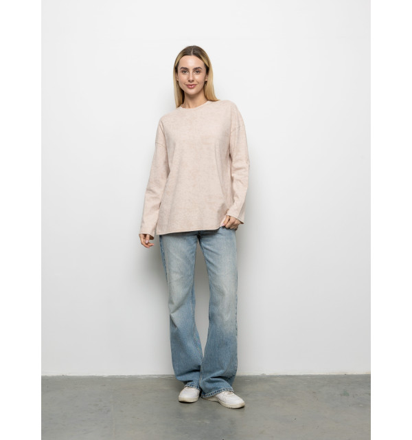 Футболка Long Sleeve Suprem бежева